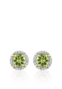 10k Yellow Gold Peridot Stud Earrings