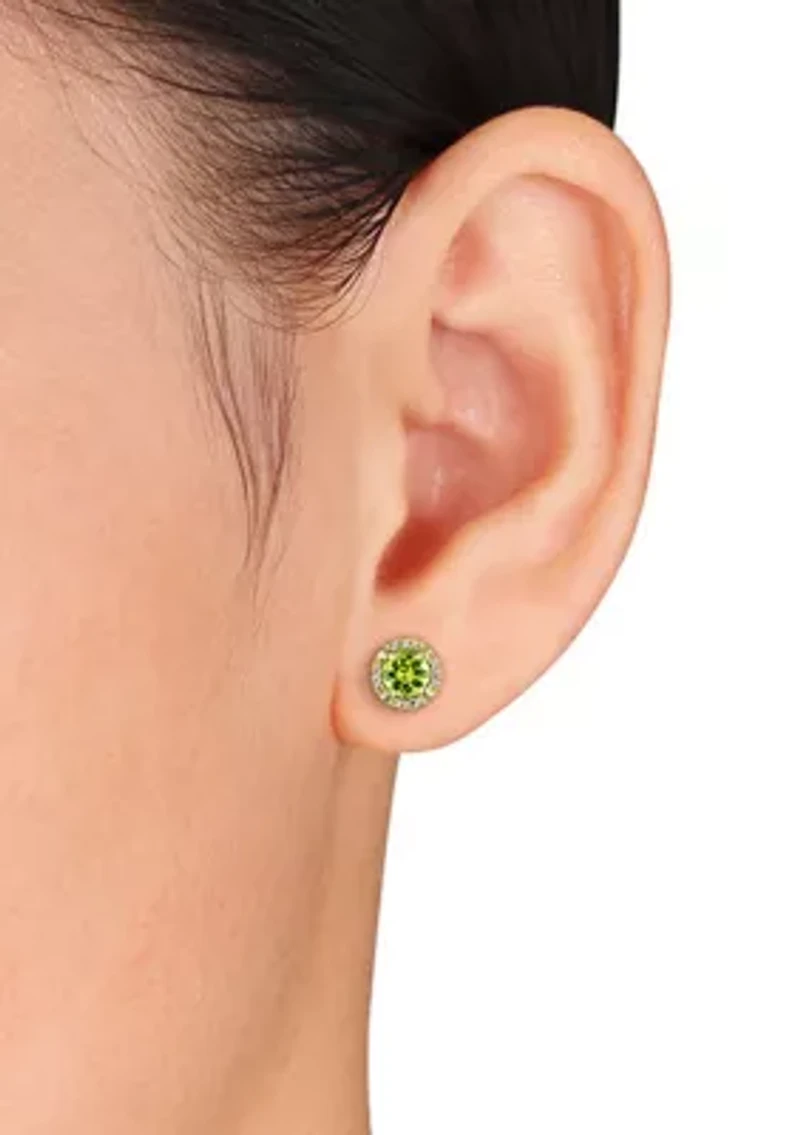 10k Yellow Gold Peridot Stud Earrings