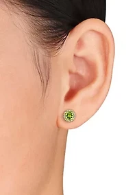 10k Yellow Gold Peridot Stud Earrings