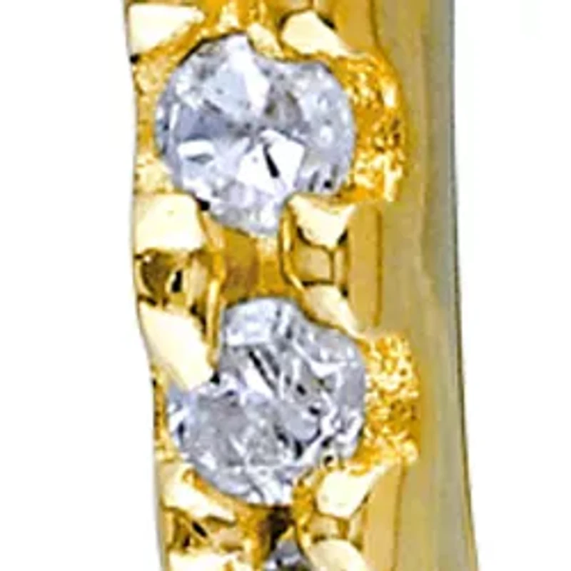 Diamond Hoop Earrings in 10k Yellow Gold