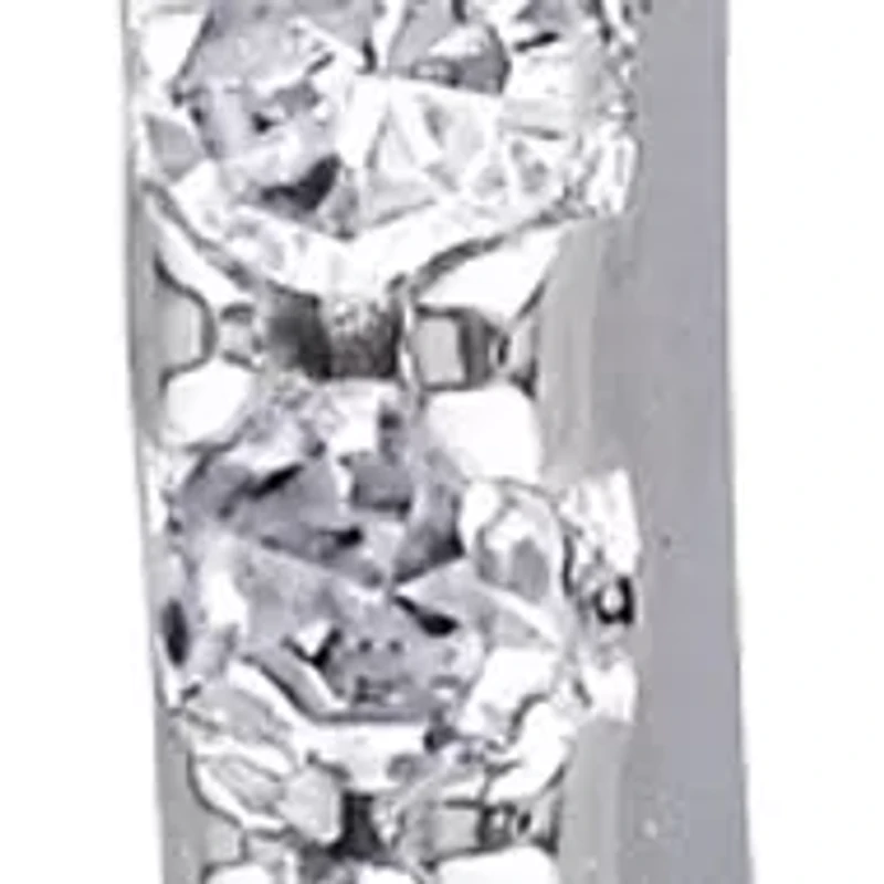 1/10 ct. t.w. Diamond Hoop Earrings in 10k White Gold