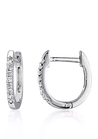 1/10 ct. t.w. Diamond Hoop Earrings in 10k White Gold