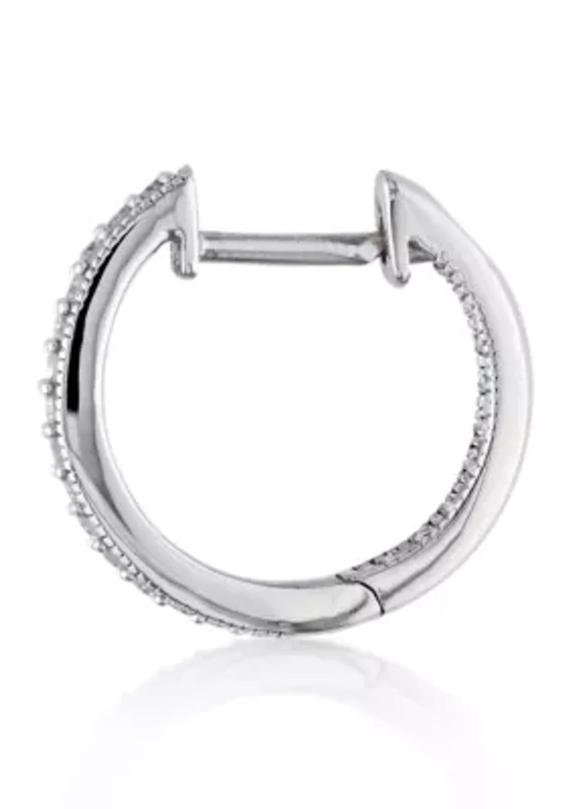 Diamond Hoop Earrings in 14k White Gold