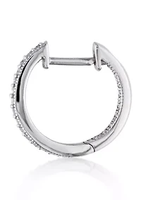Diamond Hoop Earrings in 14k White Gold