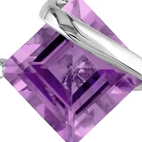 10k White Gold Amethyst Earrings