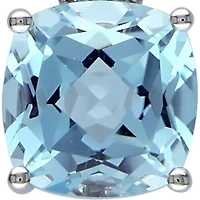 10k White Gold Blue Topaz and Diamond Pendant