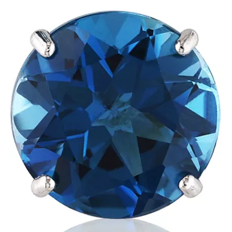 10k White Gold London Blue Topaz Earrings