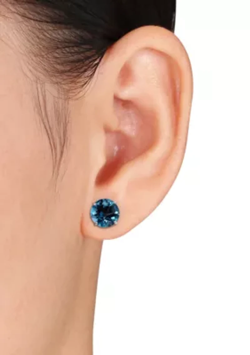 10k White Gold London Blue Topaz Earrings