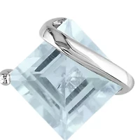 10k White Gold Aquamarine Stud Earrings