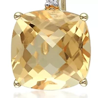 10k Yellow Gold Citrine and Diamond Earrings
