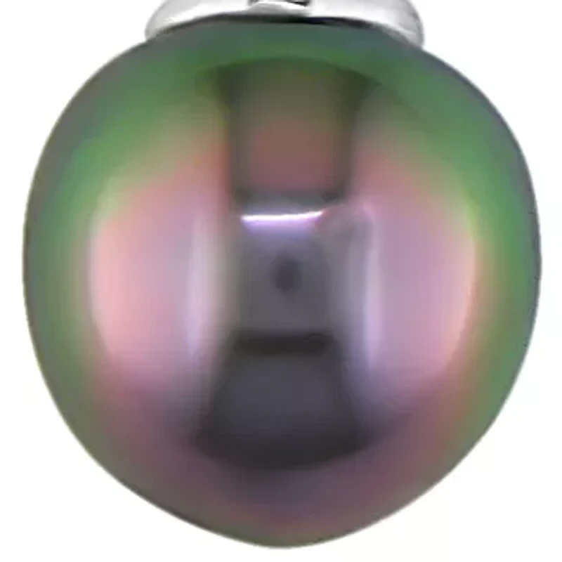 14k White Gold Black Tahitian Pearl Pendant