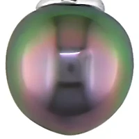 14k White Gold Black Tahitian Pearl Pendant