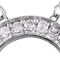 Diamond Two Heart Pendant in Sterling Silver