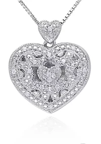 Diamond Heart Locket in Sterling Silver