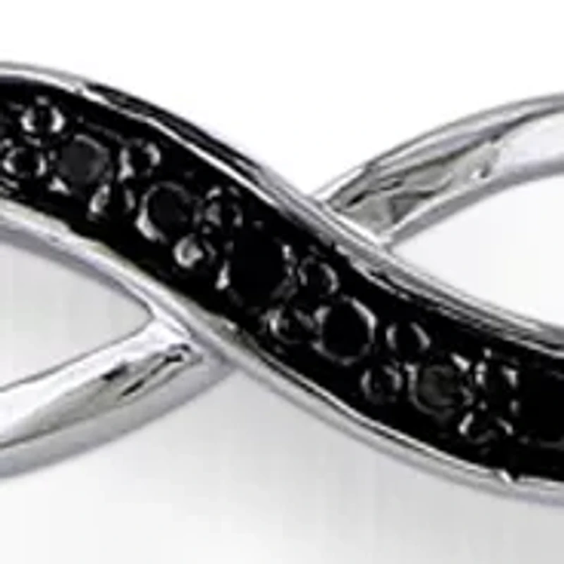 Black Diamond Infinity Bracelet in Sterling Silver
