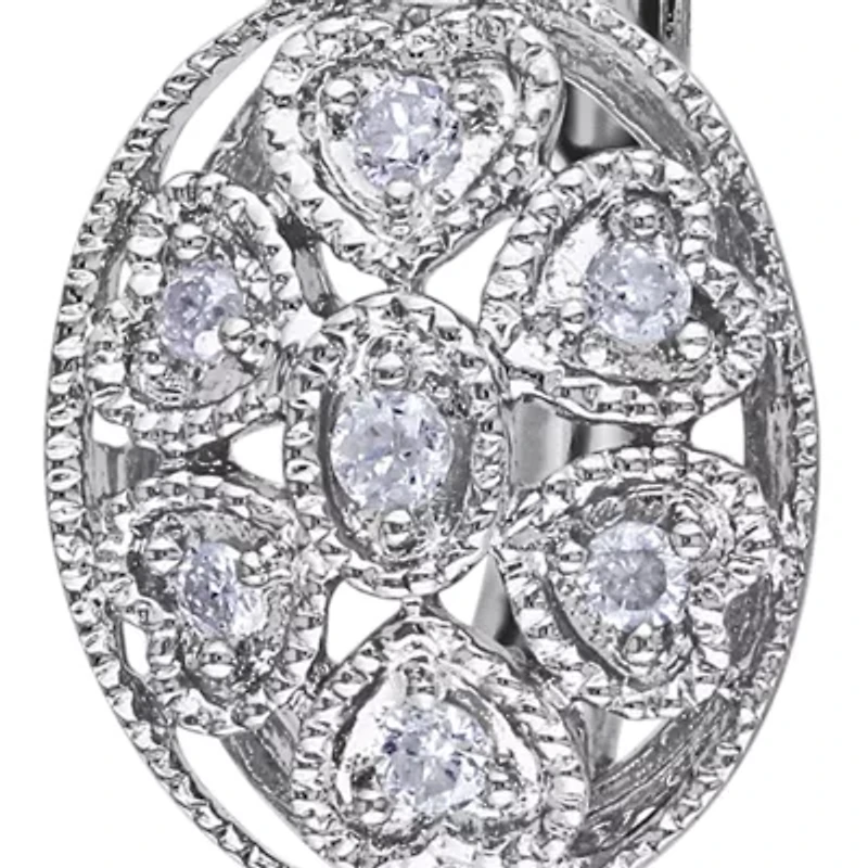 Diamond Earrings in Sterling Silver