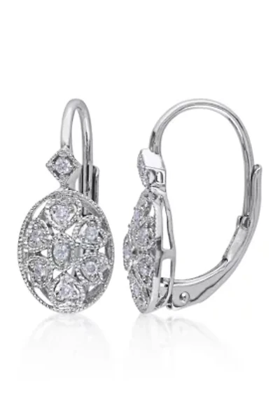Diamond Earrings in Sterling Silver