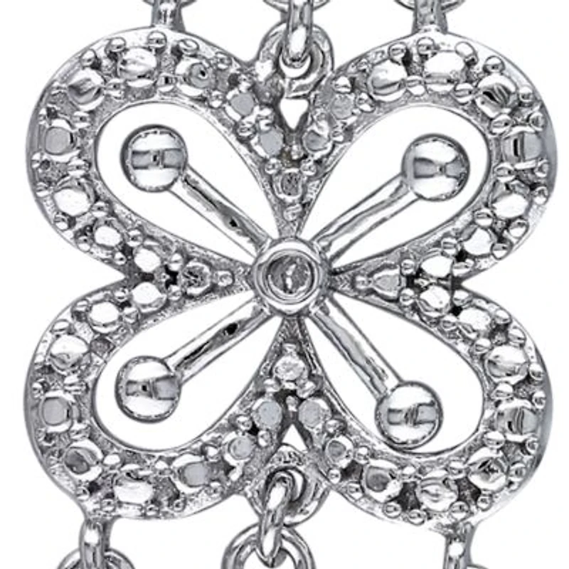 Diamond Earrings in Sterling Silver