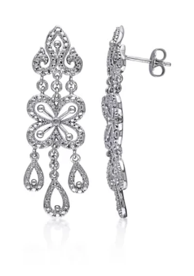 Diamond Earrings in Sterling Silver