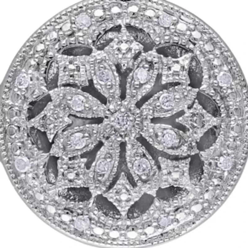 1/10 ct. t.w. Diamond Locket Pendant in Sterling Silver
