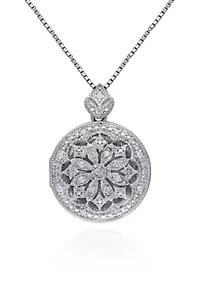 1/10 ct. t.w. Diamond Locket Pendant in Sterling Silver