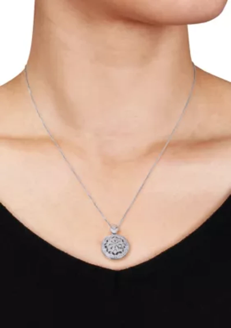 1/10 ct. t.w. Diamond Locket Pendant in Sterling Silver