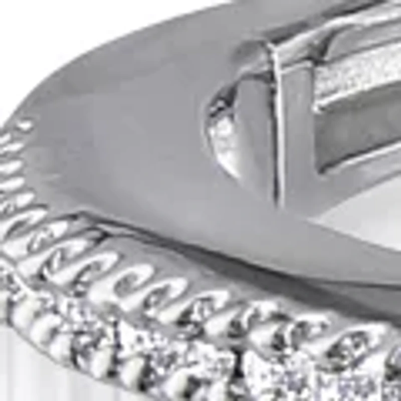 Diamond Bangle Bracelet in Sterling Silver