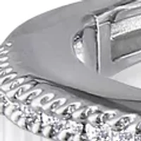 Diamond Bangle Bracelet in Sterling Silver