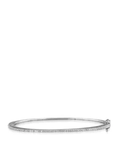 Diamond Bangle Bracelet in Sterling Silver