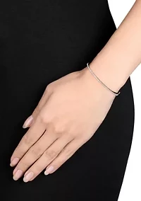 Diamond Bangle Bracelet in Sterling Silver