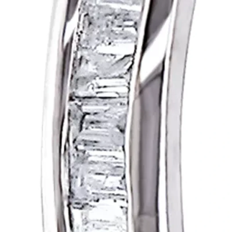 Diamond Hoop Earrings in Sterling Silver