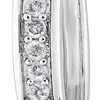 Diamond Hoop Earrings in Sterling Silver