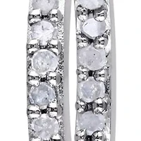Diamond Hoop Earrings in Sterling Silver