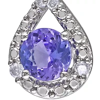 Sterling Silver Tanzanite and Diamond Infinity Earrings