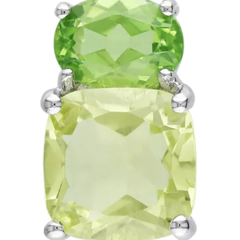 Sterling Silver Peridot and Lemon Quartz Earrings