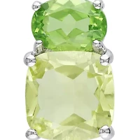 Sterling Silver Peridot and Lemon Quartz Earrings