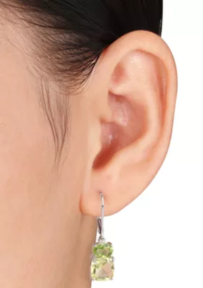Sterling Silver Peridot and Lemon Quartz Earrings
