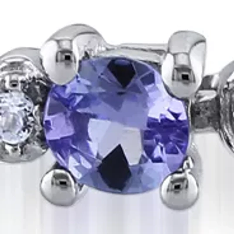 Sterling Silver Tanzanite and White Topaz Bracelet