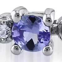 Sterling Silver Tanzanite and White Topaz Bracelet