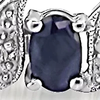 Sterling Silver Black Sapphire and Diamond Bracelet