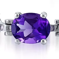 Sterling Silver Amethyst and Rose de France Amethyst Bracelet