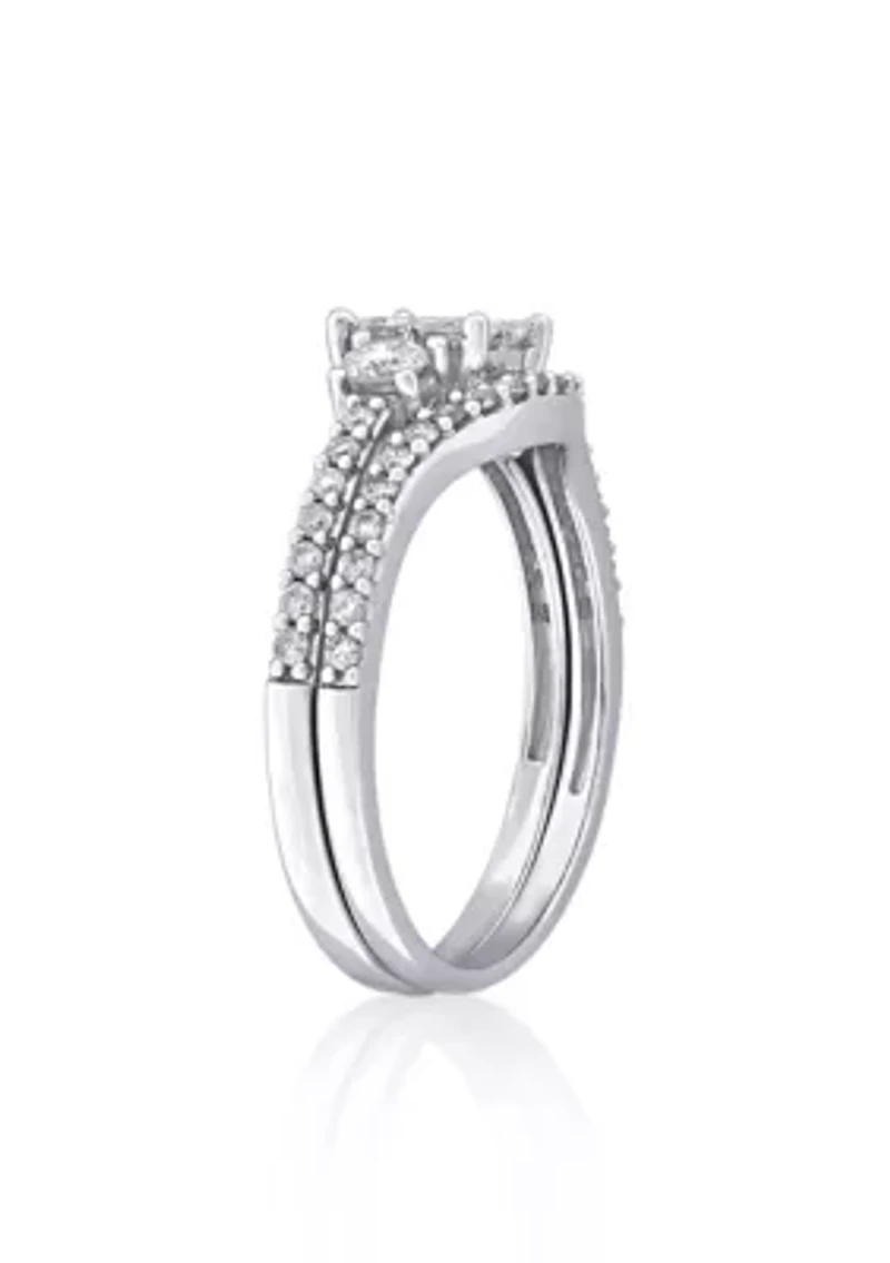 1 ct. t.w. Diamond Bridal Set 14k White Gold