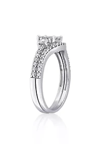 1 ct. t.w. Diamond Bridal Set 14k White Gold