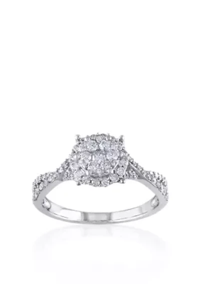 Diamond Ring 10k White Gold