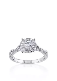 Diamond Ring 10k White Gold