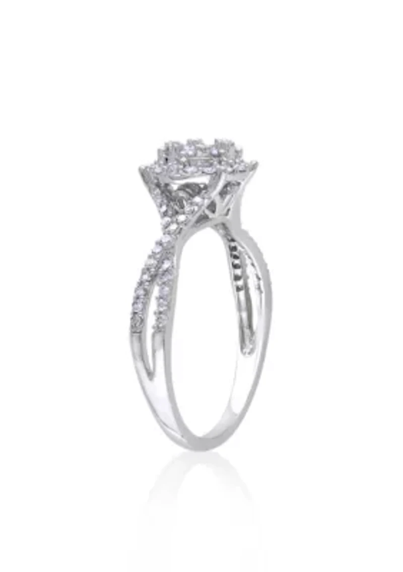 Diamond Ring 10k White Gold