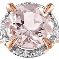 10k Rose Gold Morganite and Diamond Ring