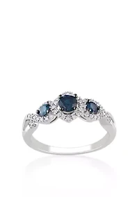 1/10 CT TW Diamond Promise Band Ring Yellow Plated Sterling Silver