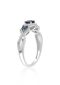1/10 CT TW Diamond Promise Band Ring Yellow Plated Sterling Silver