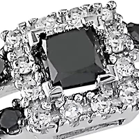 Black and White Diamond Ring 10k Gold